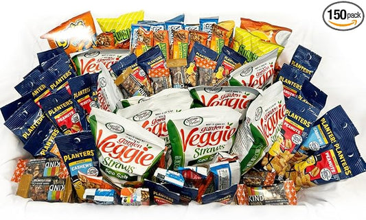 Healthy Office Snack Box (150 Pc) | Premium Bulk Food Assortment for Large Workplace | Corporate Care Package, Breakroom & Meeting Supplies | Energy & Wellness Variety Pack | Perfect B2B Solution