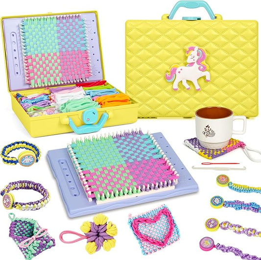 ZQIN Friendship Bracelet Making Kit for Girls 8+: Quick Maker DIY Arts and Crafts Toys, Best Christmas & Birthday Gifts for 6-12 Year Old Girls (Yellow)