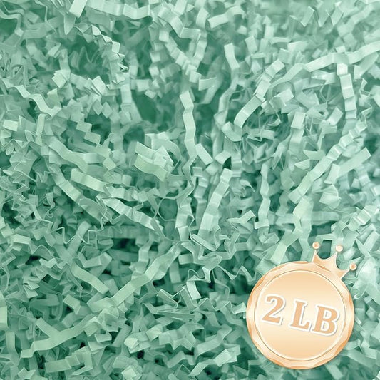 2 LB Blue Crinkle Cut Paper Shred Filler Great for Gift Wrapping, Blue Basket Fillers, Birthday, Gift Wrapping, Anniversary, Halloween Thanksgiving Christmas Party Decor Filling Supplies