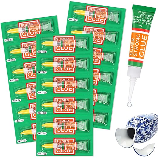 3g X 18 Pack Clear Superglue Instant Bonding, Strong Cyanoacrylate (CA) Super Glue Thick Viscosity Value Pack for Metal, Plastic, Wood, DIY Crafts Permanent Repair