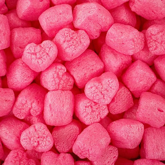Magicwater Supply - .25 Cu Ft - Pink Heart Shaped Recycled Anti Static Packing Peanuts - Compostable & Biodegradable Cushion for Shipping - Dust-Free & Abrasion Resistant - Void Filler