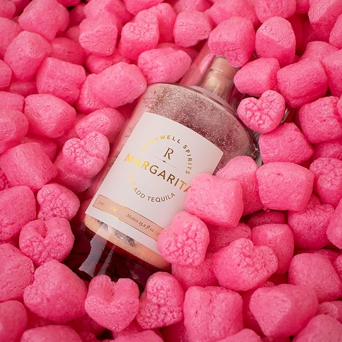 Magicwater Supply - .25 Cu Ft - Pink Heart Shaped Recycled Anti Static Packing Peanuts - Compostable & Biodegradable Cushion for Shipping - Dust-Free & Abrasion Resistant - Void Filler