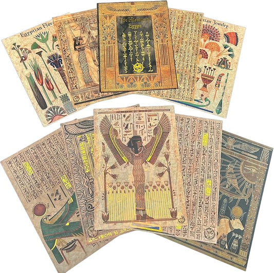 Vintage Egypt Vellum Papers & Scrapbook Stickers - Ancient Designs Sticker Set for Crafting, Journaling Decoration, Scrapbooking, Collage and Planners by CoraCreaCrafts - (Size A5)